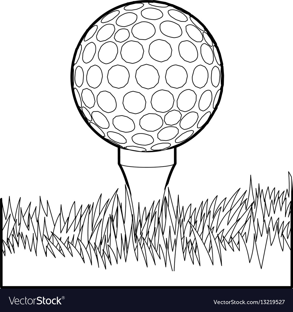 Ball for golf icon outline style Royalty Free Vector Image