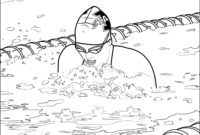 swimmer coloring page