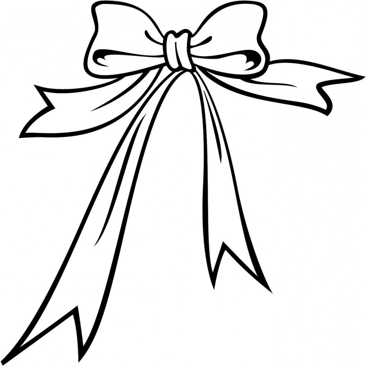 Cheer Bow Outline Drawing Sketch Coloring Page