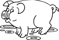 dessin a colorier facile cochon
