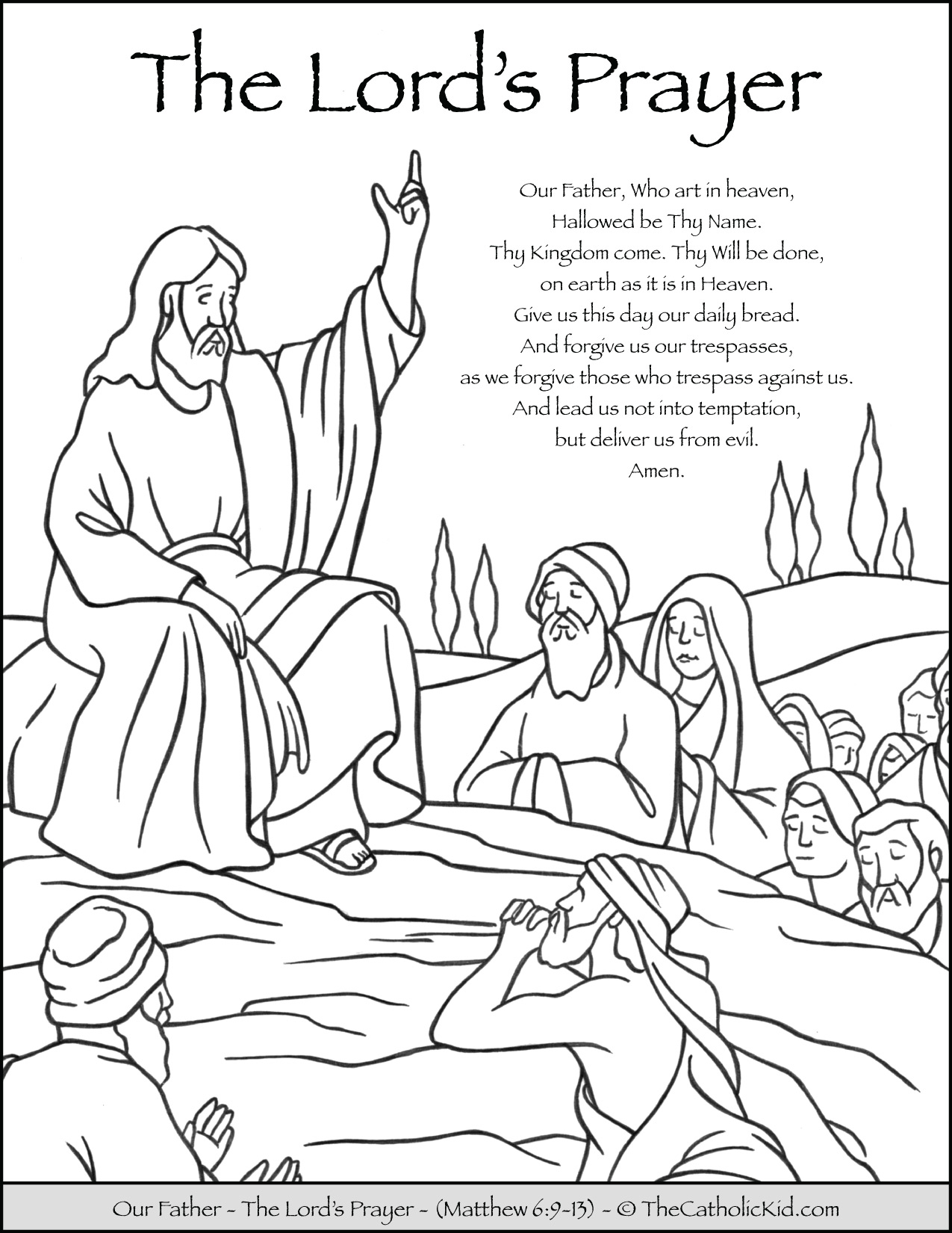 The Lord's Prayer Father Prayer Coloring Page - Coloring Home