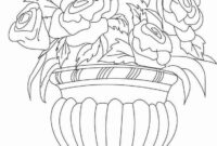 printable flower vase coloring pages