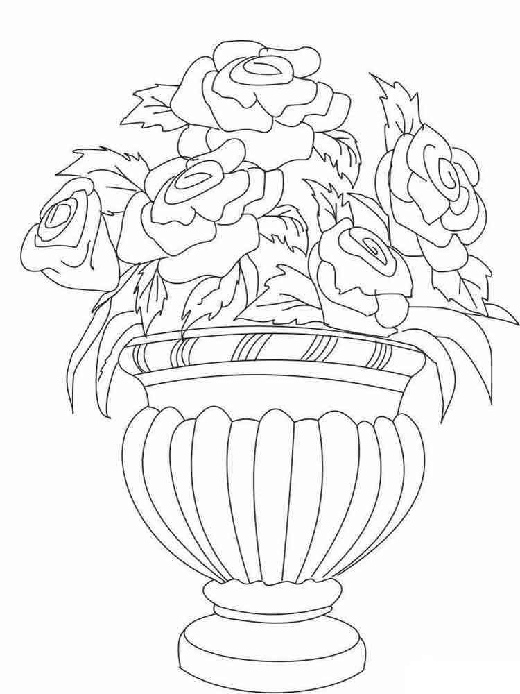 Flowers in a Vase coloring pages. Download and print Flowers in a Vase