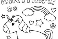 happy birthday unicorn coloring pages