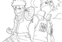 coloring page of naruto and kakashi sensei