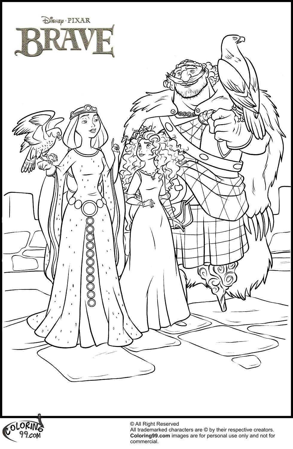 Disney Princess Merida Coloring Pages | Team colors