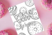donut worry be happy coloring page