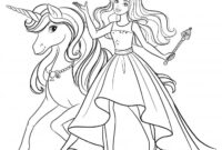 unicorn barbie coloring page unicorn barbie coloring page
