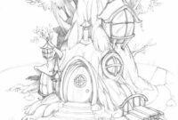 fairy tree house coloring pages