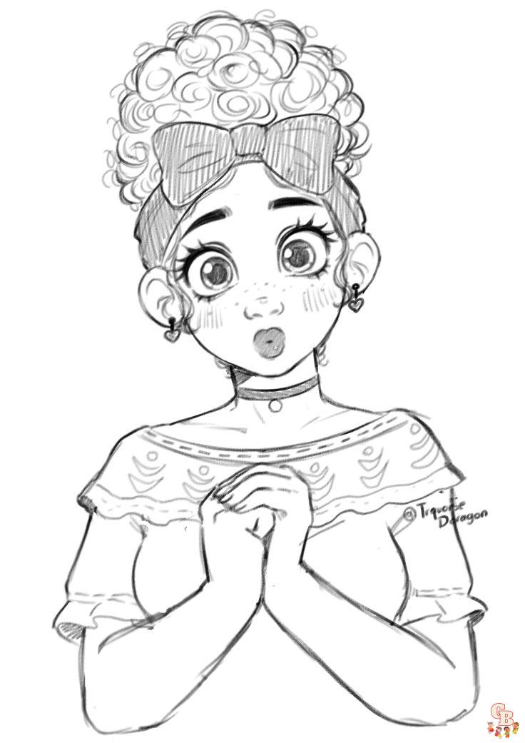 Dolores Encanto Coloring Pages Free Printable Sheets for Kids