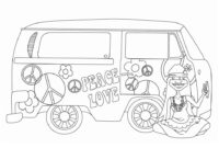 hippie van coloring pages hippie van coloring pages