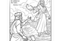 jesus walks on water coloring page