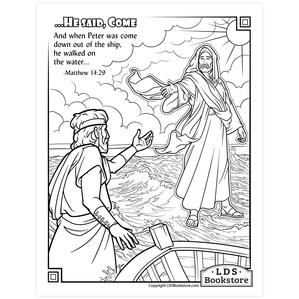 Jesus Walks on Water Coloring Page - Printable
