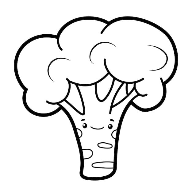 Very Easy Broccoli Coloring Page - Free Printable Coloring Pages for Kids