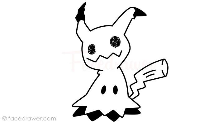 Mimikyu - How to Draw from Pokemon Step by Step. [13 Easy Steps