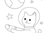 space cat coloring pages space cat coloring pages
