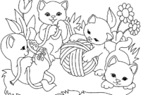 coloriage chaton et sa maman