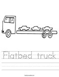 Flatbed truck Coloring Page - Twisty Noodle