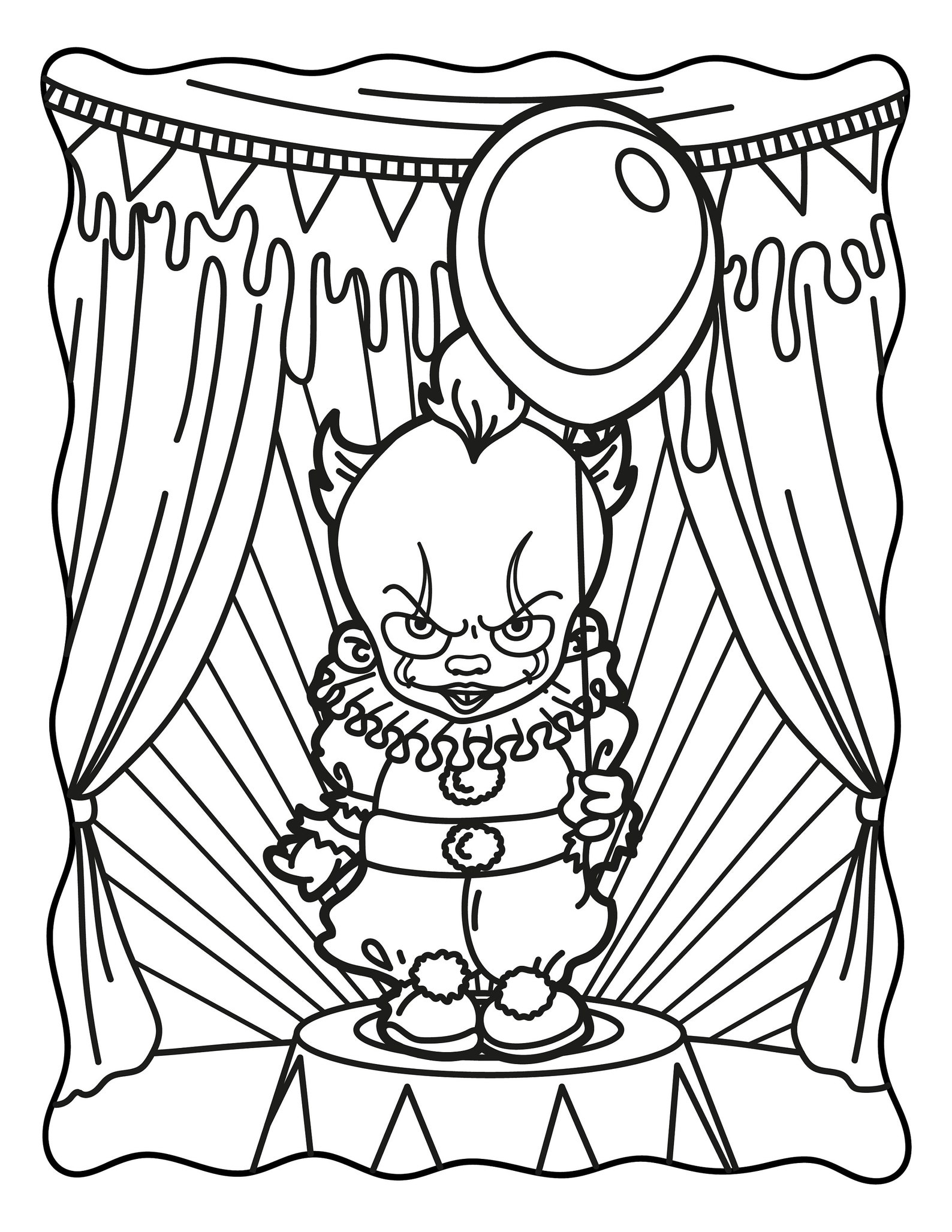 Creepy Chibi Cute Horror Coloring Book: 20 Unique Coloring Pages for