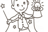 lapin et chapeau de magicien coloriage