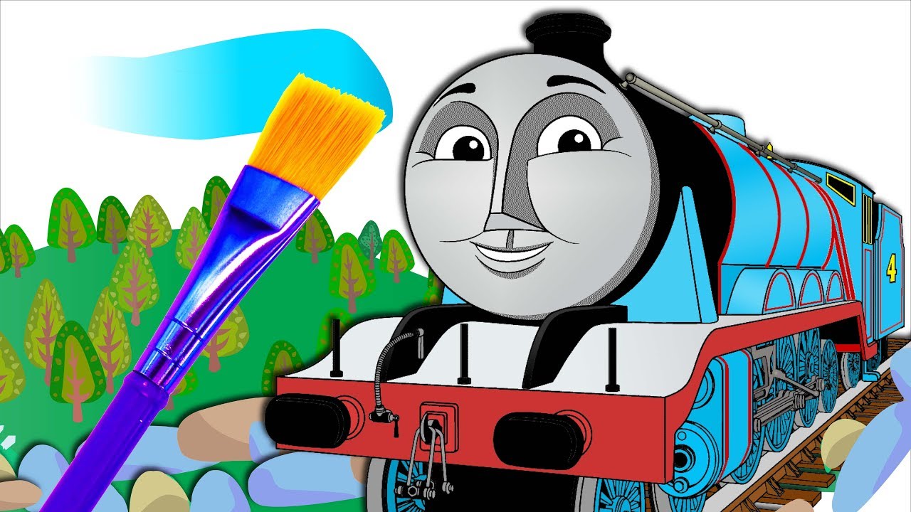 Drawing GORDON - Coloring animation trains - YouTube