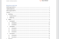 inhaltsverzeichnis vorlage ohne datum