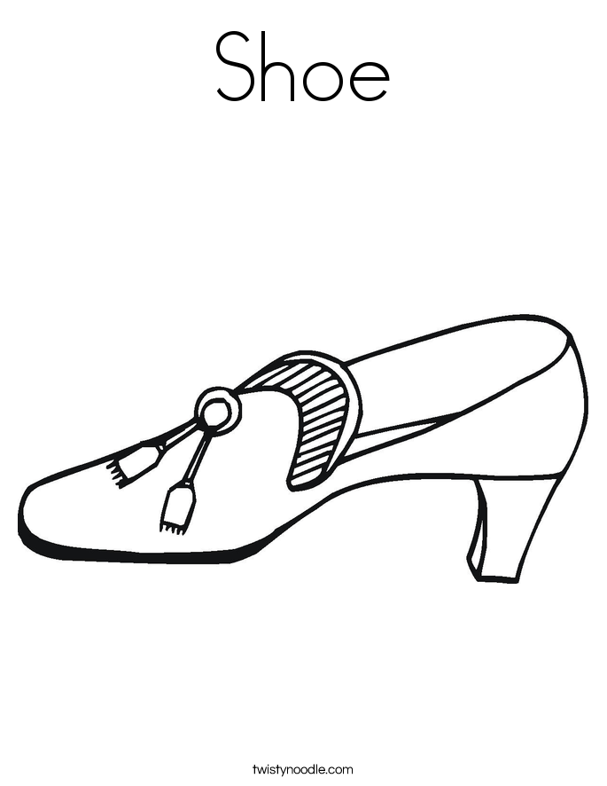 Shoe Coloring Page - Twisty Noodle