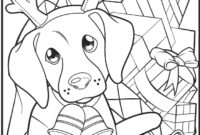 puppy christmas coloring page