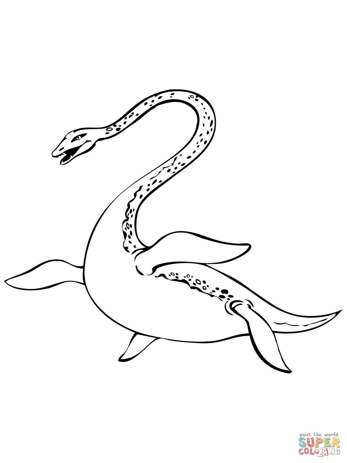 Nessie, Loch Ness Lake Monster coloring page | Free Printable Coloring
