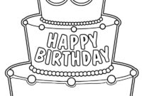 birthday cake coloring page pdf