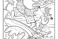 surfing santa coloring page surfing santa coloring page