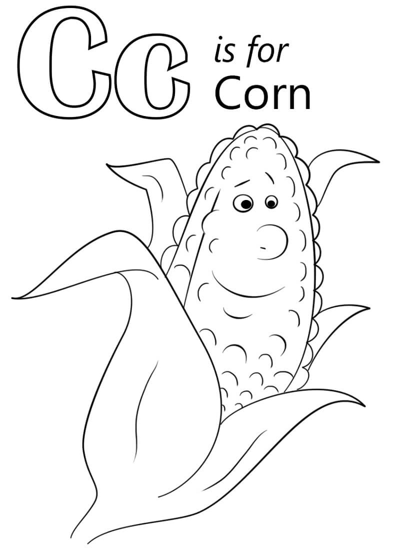 Clown Letter C Coloring Page - Free Printable Coloring Pages for Kids