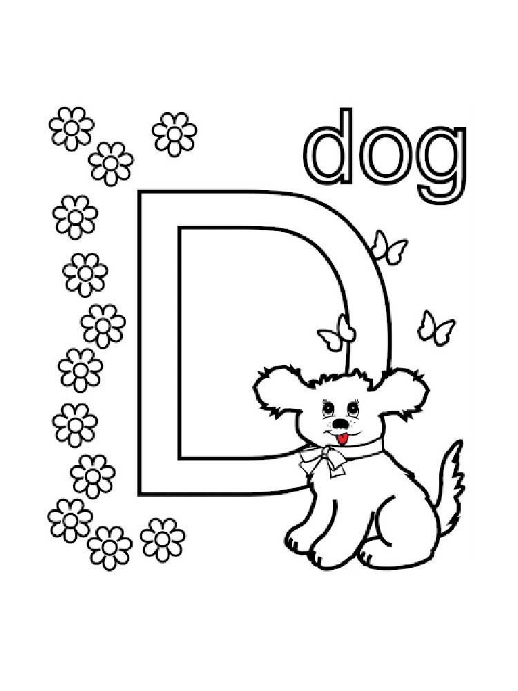Letter D coloring pages