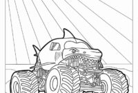 megalodon monster truck coloring page megalodon monster truck coloring page