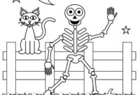 easy skeleton coloring pages