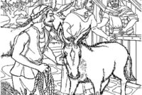 jesus on donkey coloring page