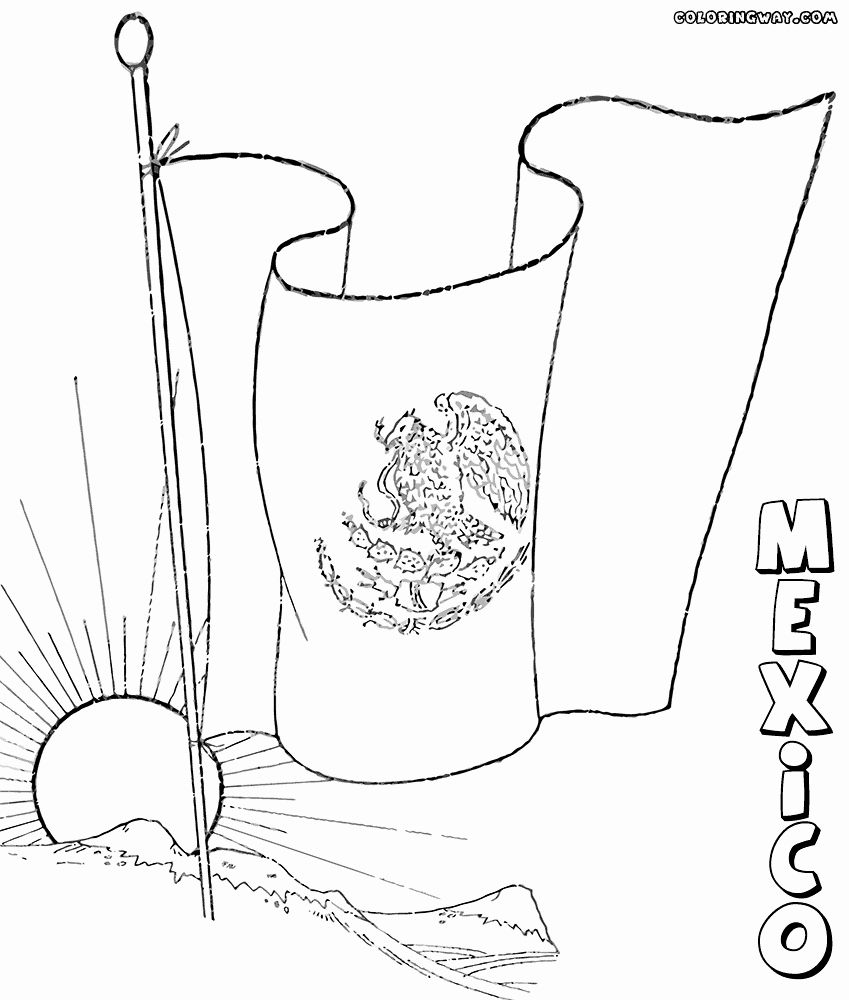Mexican Flag Coloring Page New Mexican Flag Coloring Pages in 2020