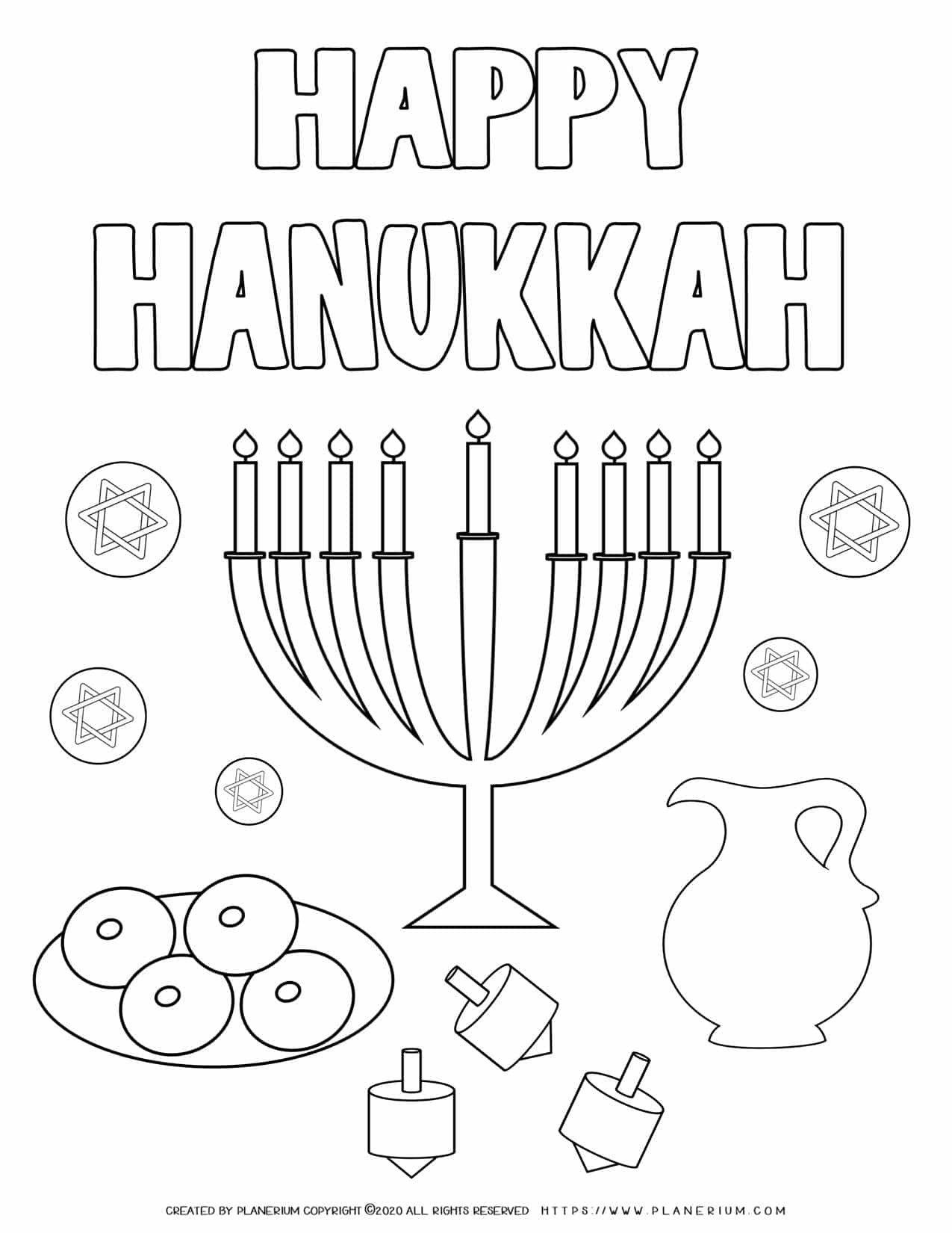 Printable Hanukkah Coloring Pages