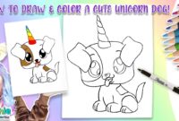 unicorn puppy coloring page