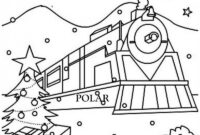 printable polar express train coloring page